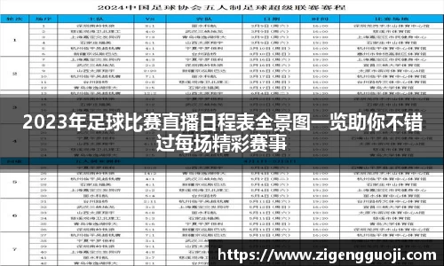 2023年足球比赛直播日程表全景图一览助你不错过每场精彩赛事